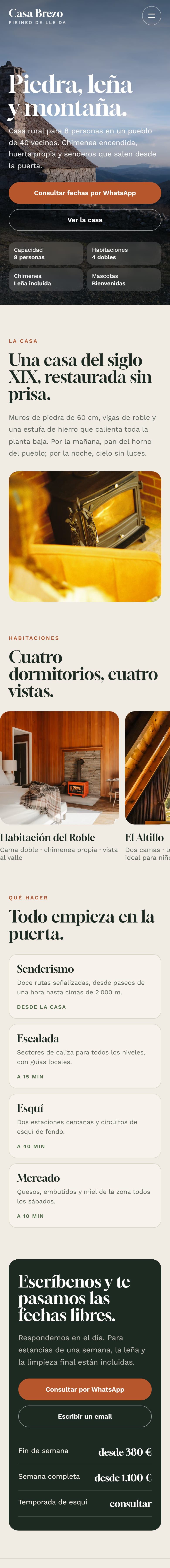Captura completa de Casa Brezo en el móvil