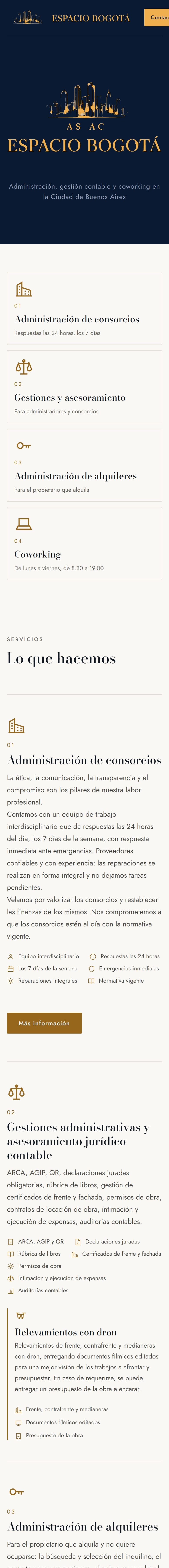 Captura completa de Espacio Bogotá en el móvil