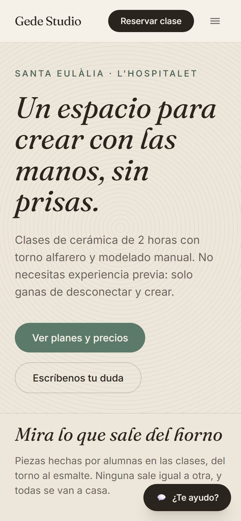 Gede Studio en el móvil: portada «Un espacio para crear con las manos, sin prisas»