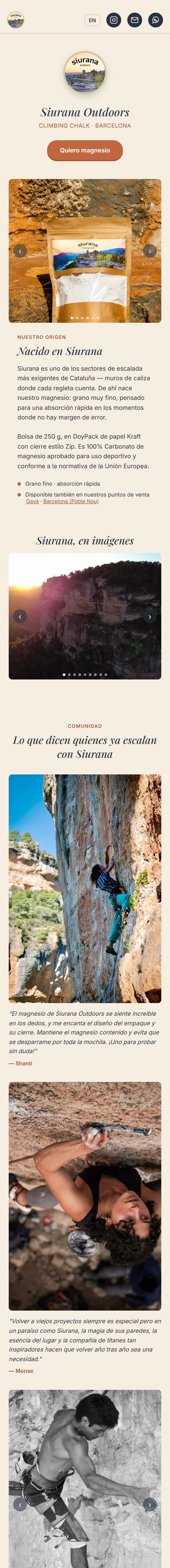 Siurana Outdoors en el móvil: la tienda completa